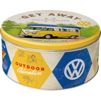 Nostalgic-Art 30601 Volkswagen VW Bulli – Let's Get Away  boîte de conservation ronde L  métal  multicolore  21 x 21 x 9 cm - B01L6ZJBCK